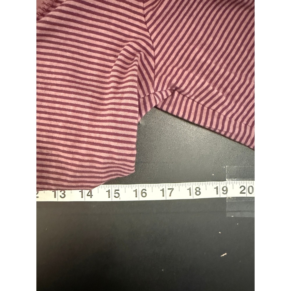 Hard Tail Forever Y2K New Womens Striped Deep V Snap Front Long Sleeve Top M - Picture 7 of 8
